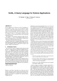 Sciql, a Query Language for Science Applications
