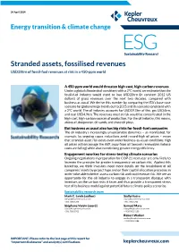 Stranded Assets, Fossilised Revenues