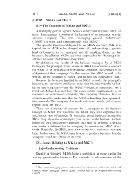 The Function of Mgas and Mgus a Managing General Agent (“MGA”)