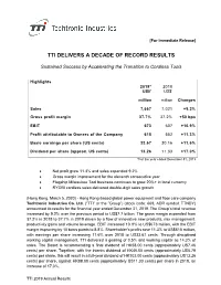 Tti Delivers a Decade of Record Results
