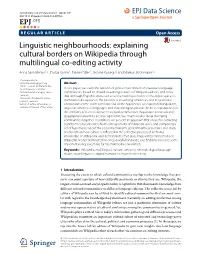 Explaining Cultural Borders on Wikipedia Through Multilingual Co-Editing Activity