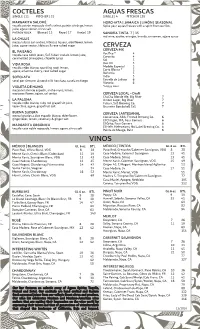 Salome Dinner Menu 2019- Fall Menu
