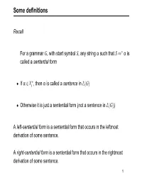 Sentential Form