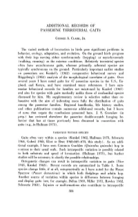Additional Records of Passerine Terrestrial Gaits