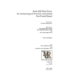 An Archaeological Overview Assessment Non Permit Report