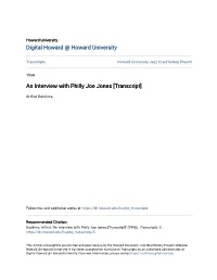 An Interview with Philly Joe Jones [Transcript]