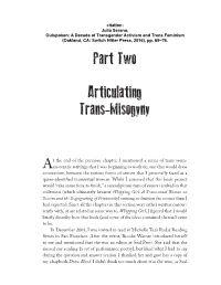 Articulating Trans-Misogyny