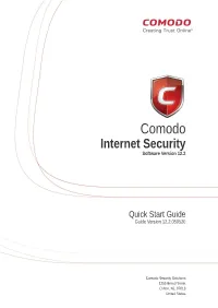 Comodo Internet Security Quick Start Guide | © 2020 Comodo Security Solutions Inc