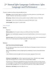 Igbo Language and Performance’