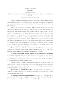 Regulation Issued Under Section 9 of the Emergency Decree on Public Administration in Emergency Situations B.E