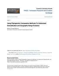 Using Phylogenetic Comparative Methods to Understand Diversification and Geographic Range Evolution