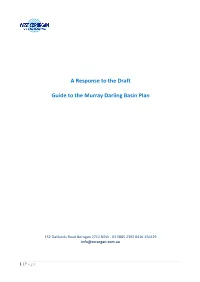 A Response to the Draft Guide to the Murray Darling Basin Plan