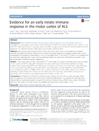 Evidence for an Early Innate Immune Response in the Motor Cortex of ALS Javier H