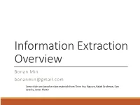 NER) ◦ for Nominal Mentions the Semantic Class Is Generally Determined by the Head of the Phrase