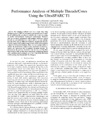 Performance Analysis of Multiple Threads/Cores Using the Ultrasparc T1