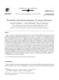 Personality and Self-Determination of Exercise Behaviour David K