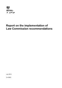 Report on the Implementation of Law Commission Recommendations