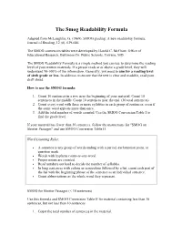 Smog Readability Formula