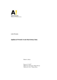 Update of Finnish in Situ Rock Stress Data