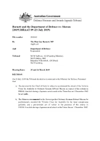 Barnett and the Department of Defence Re: Sheean [2019] DHAAT 09 (23 July 2019)