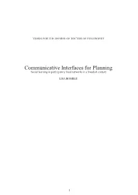 Communicative Interfaces for Planning