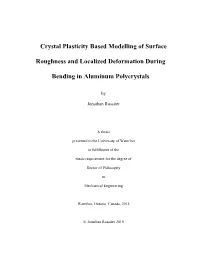 Crystal Plasticity Based Modelling of Surface Roughness and Localized