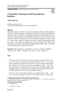 'I Do Not Exist': Pathologies of Self Among Western Buddhists