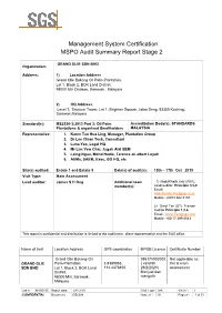 Management System Certification MSPO Audit Summary Report Stage 2
