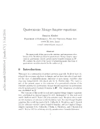 Quaternionic Monge-Ampere Equations