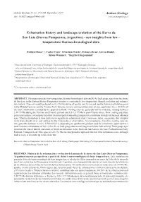 Sierras Pampeanas, Argentina) - New Insights from Low - Temperature Thermochronological Data