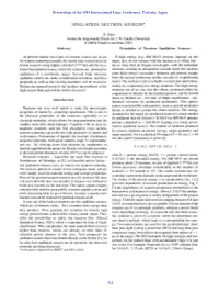 Spallation Neutron Sources*