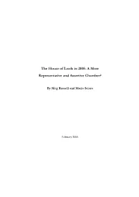 The House of Lords in 2005: a More Representative and Assertive Chamber?