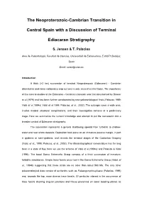 The Neoproterozoic-Cambrian Transition in Central Spain with a Discussion of Terminal Ediacaran Stratigraphy