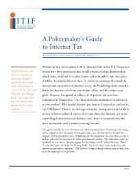 A Policymaker's Guide to Internet