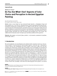 Aspects of Color Choice and Perception in Ancient Egyptian Painting