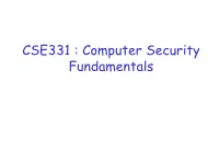 CSE331 : Computer Security Fundamentals Part I : Crypto (2)