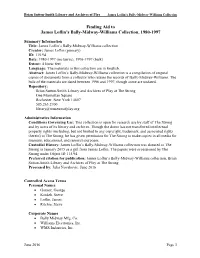 Finding Aid to James Loflin's Bally-Midway-Williams Collection, 1980-1997