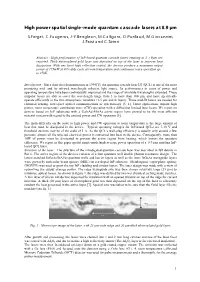 High Power Spatial Single-Mode Quantum Cascade Lasers at 8.9 Μm