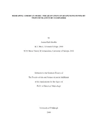 Reshaping American Music: the Quotation of Shape-Note Hymns by Twentieth-Century Composers
