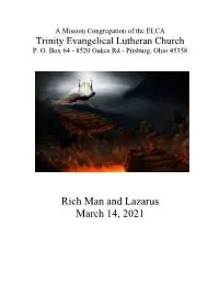 Rich Man and Lazarus March 14, 2021