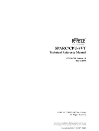 SPARC/CPU-8VT Technical Reference Manual