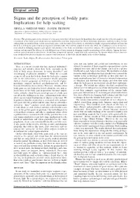Stigma and the Perception of Bodily Parts: Implications for Help Seeking