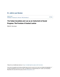 The Fabian Socialists and Law As an Instrument of Social Progress: the Promise of Gradual Justice