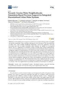 Towards Circular Water Neighborhoods: Simulation-Based Decision Support for Integrated Decentralized Urban Water Systems