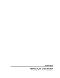 Appendix 5.4C Natural Diversity Database and Native Plant