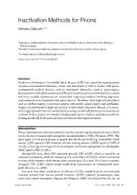 Inactivation Methods for Prions