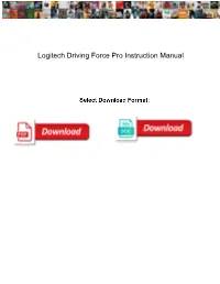 Logitech Driving Force Pro Instruction Manual