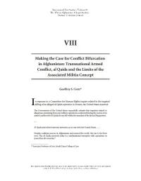 Making the Case for Conflict Bifurcation in Afghanistan