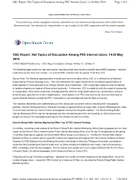 OSC Report: Hot Topics of Discussion Among PRC Internet Users, 14-20 May 2010 Page 1 of 5