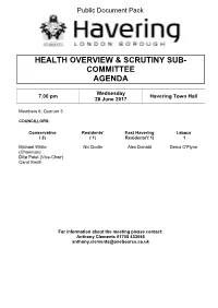 (Public Pack)Agenda Document for Health Overview & Scrutiny Sub